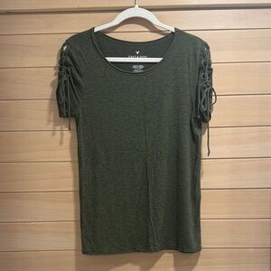 American Eagle Outfitters Dark Green Short Sleeve Top